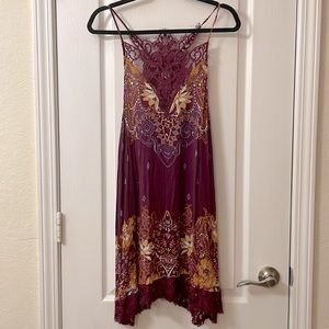 Free People Intimately FP purple flower lace mini slip dress size L